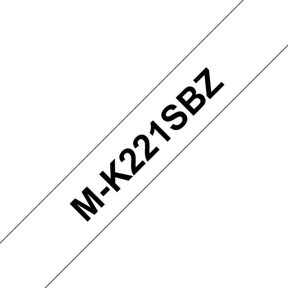 Brother M-K221S Schriftband – schwarz auf weiß